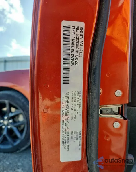 2021 Dodge Charger Gt z USA, uszkodzony, nr VIN 2C3CDXHG1MH643958